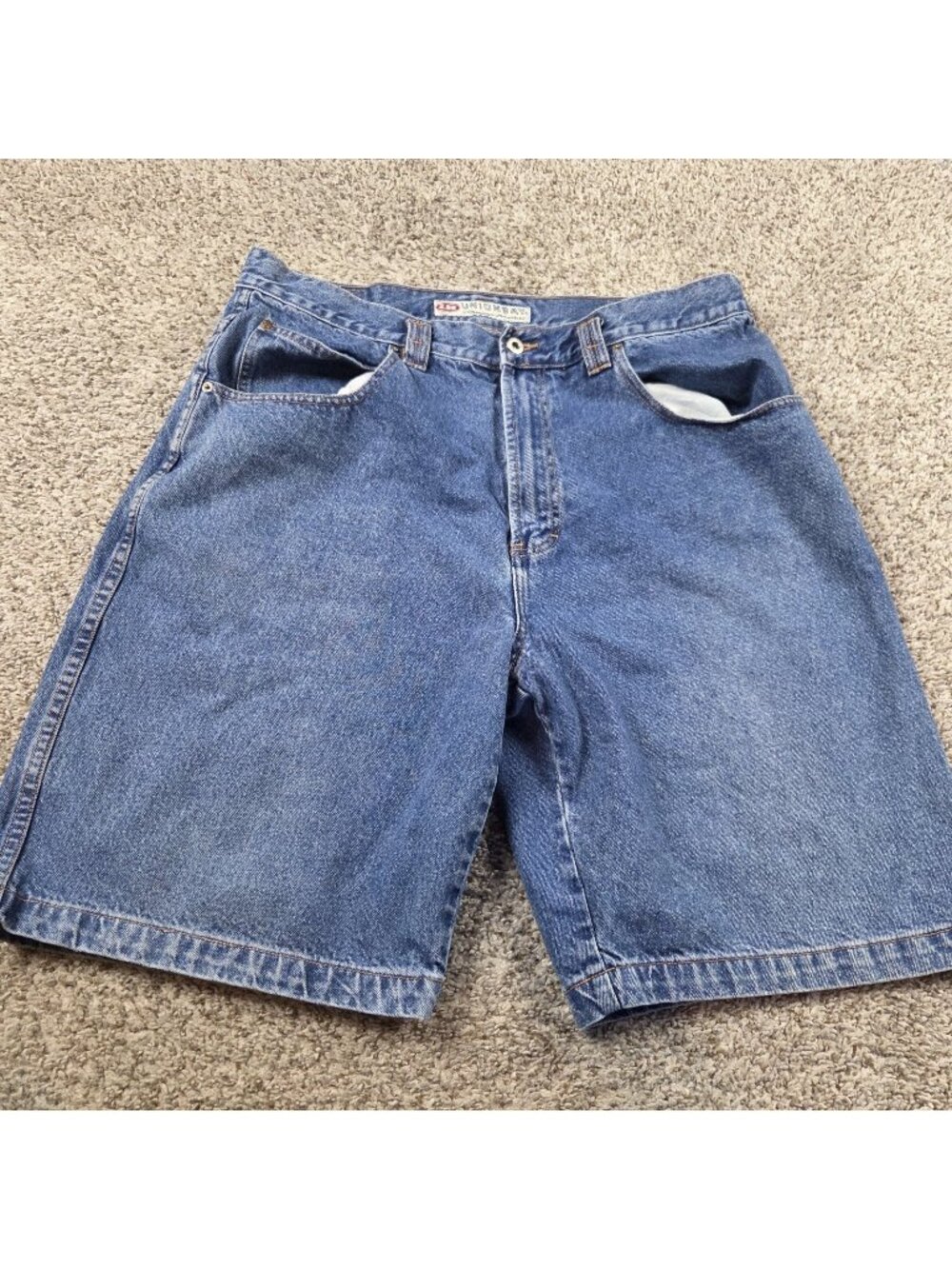 Vintage Unionbay Denim Shorts Mens 38 Pockets Dark Wash Skate Retro